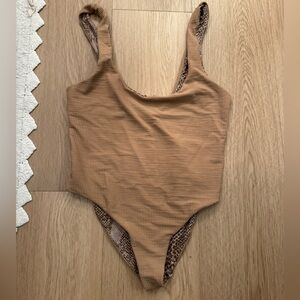 Acacia Swimwear Tan Textured One-Piece